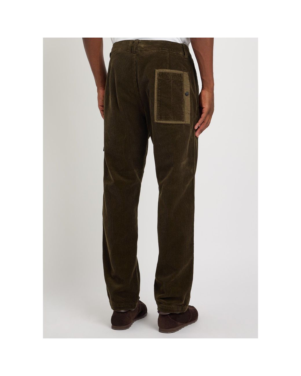 Stone Island Brown Corduroy Straight-Leg Trousers for men