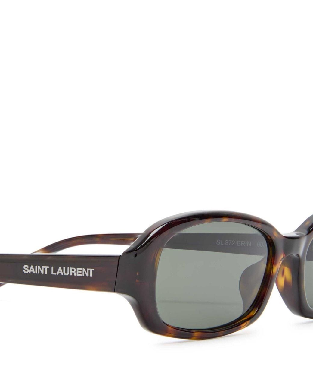 Saint Laurent White Narrow Rectangular Sunglasses