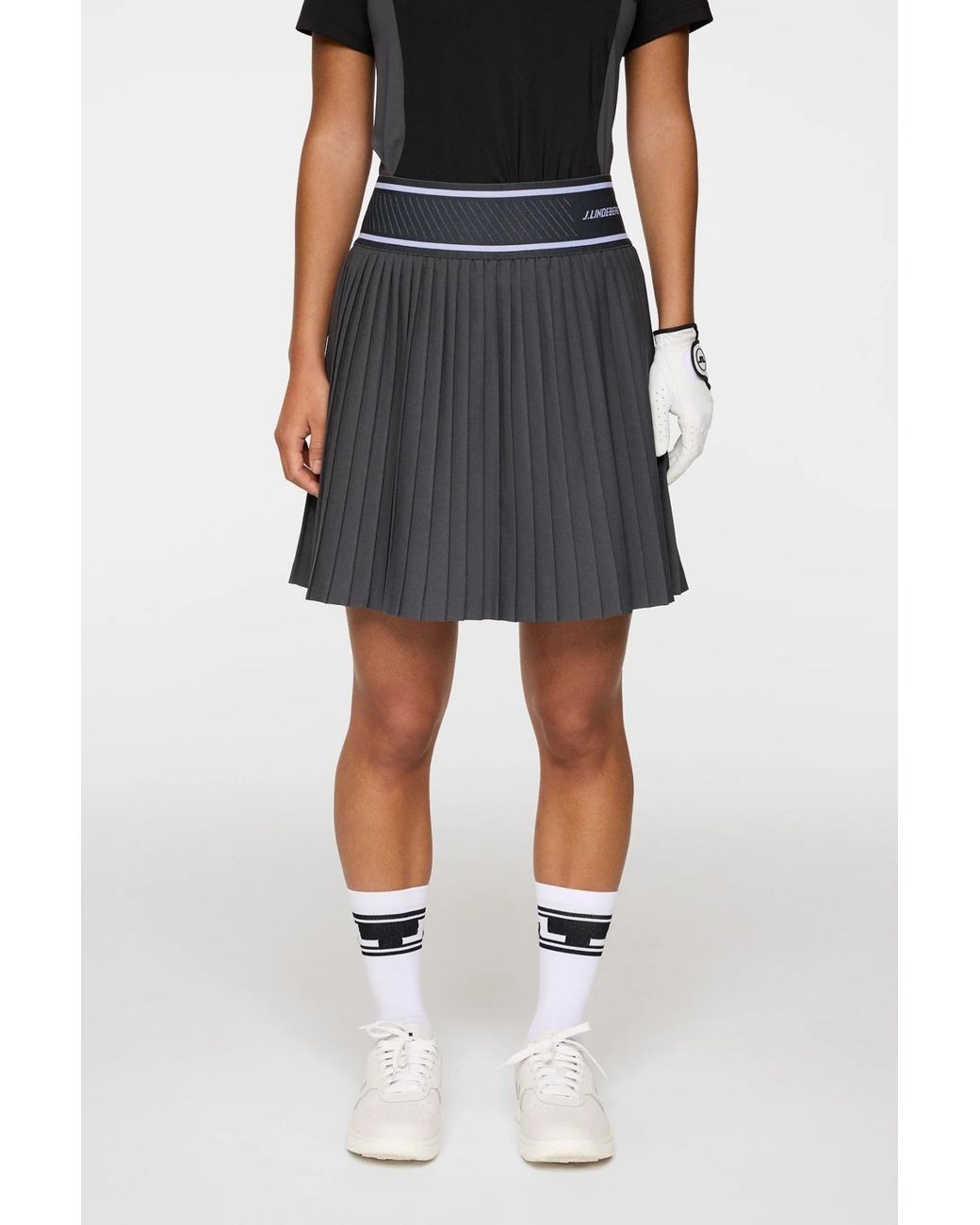 J.Lindeberg Black Pleated Midi Skirt