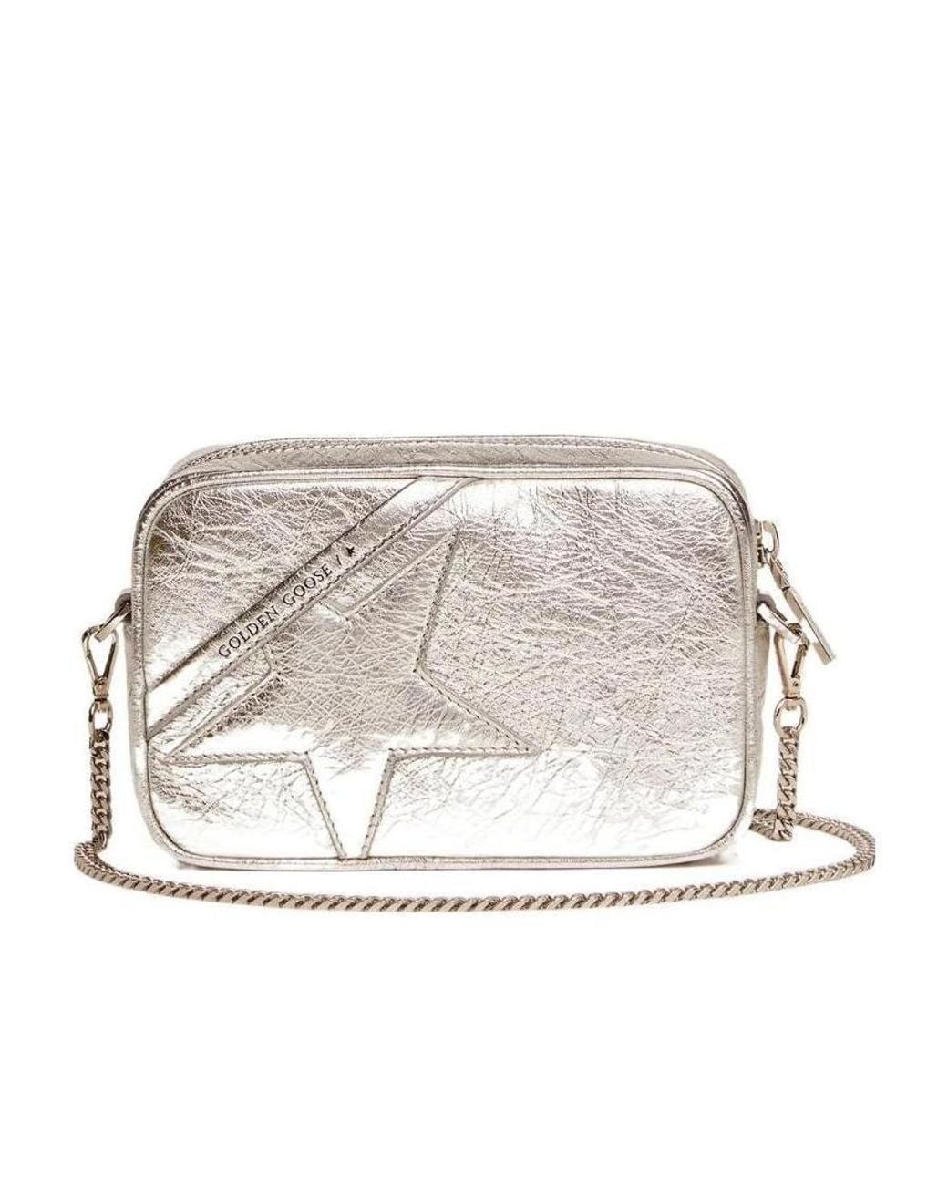 Golden Goose Deluxe Brand Natural Metallic Star Patch Crossbody Bag