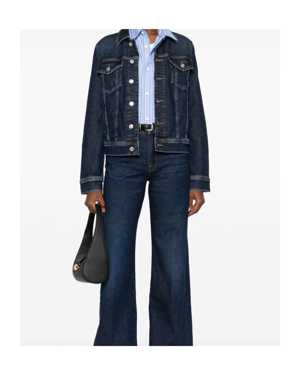 7 For All Mankind Blue Denim Jacket