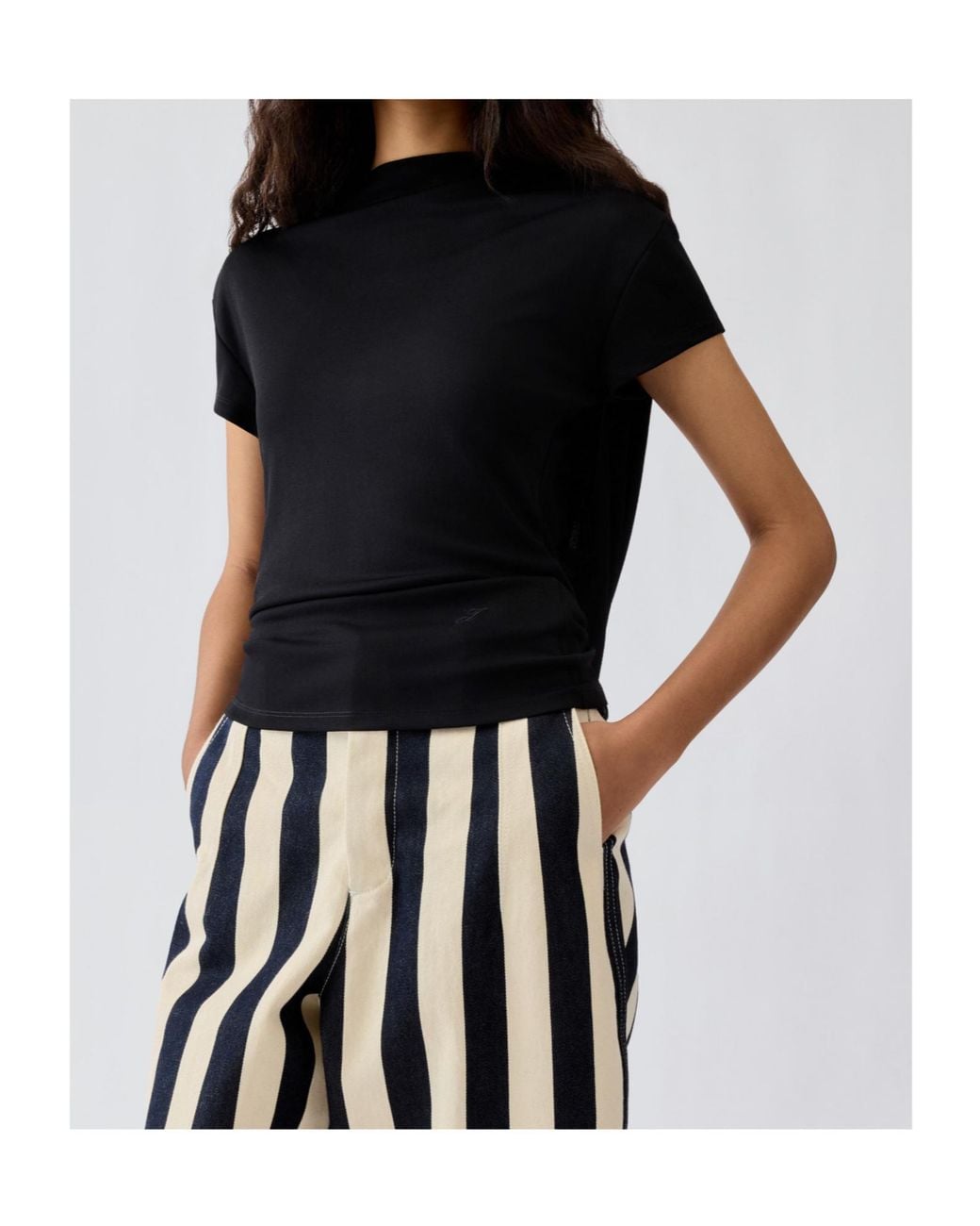 Jacquemus Black Draped Cut-Out Back T-Shirt