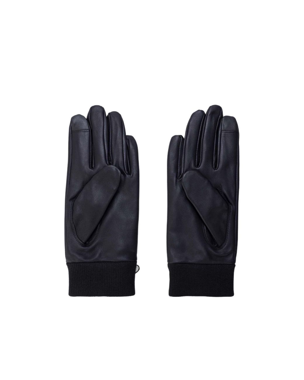Boss Blue Leather Gloves for men