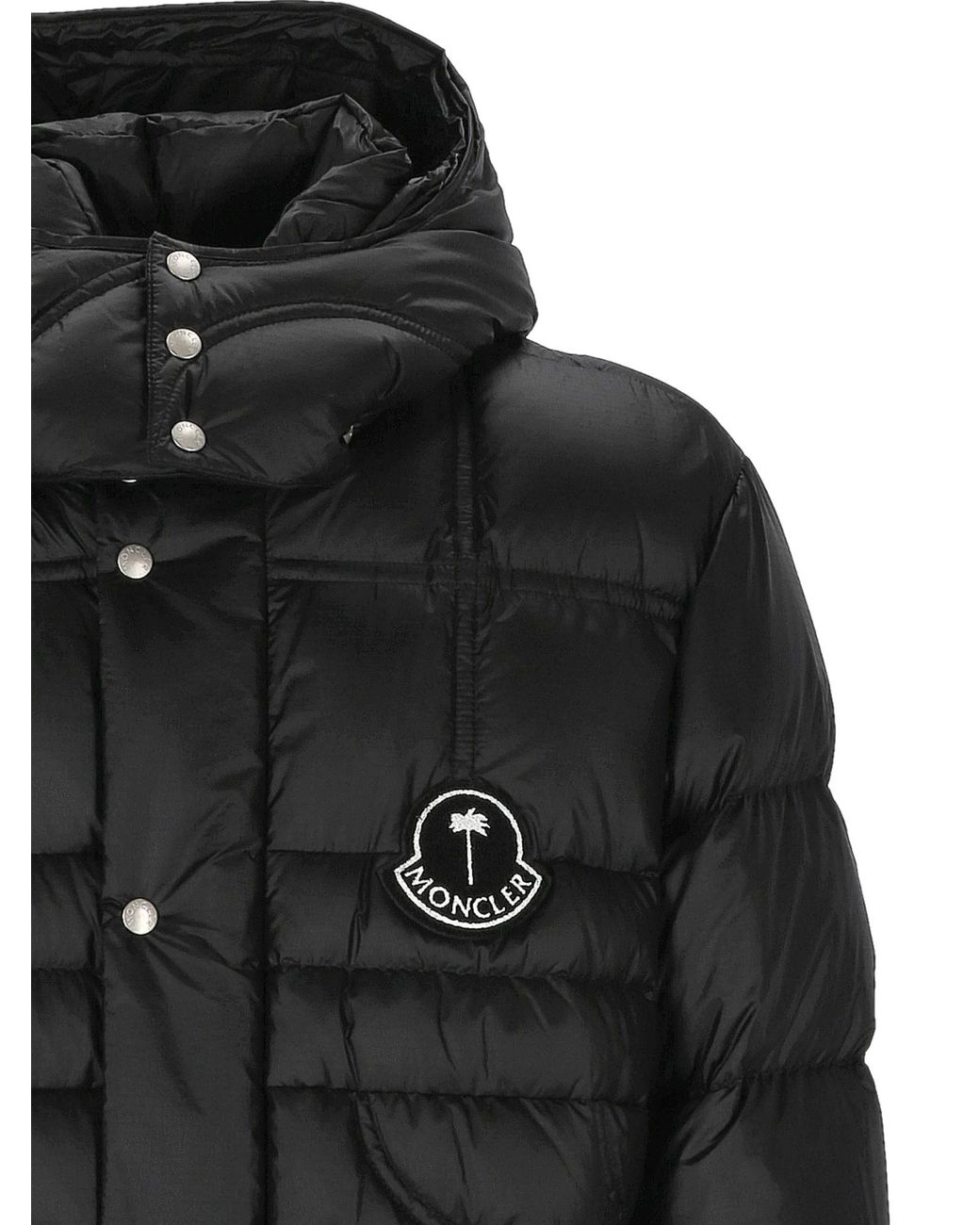 Moncler Black X Palm Angels Cherith Hooded Short Down Jacket