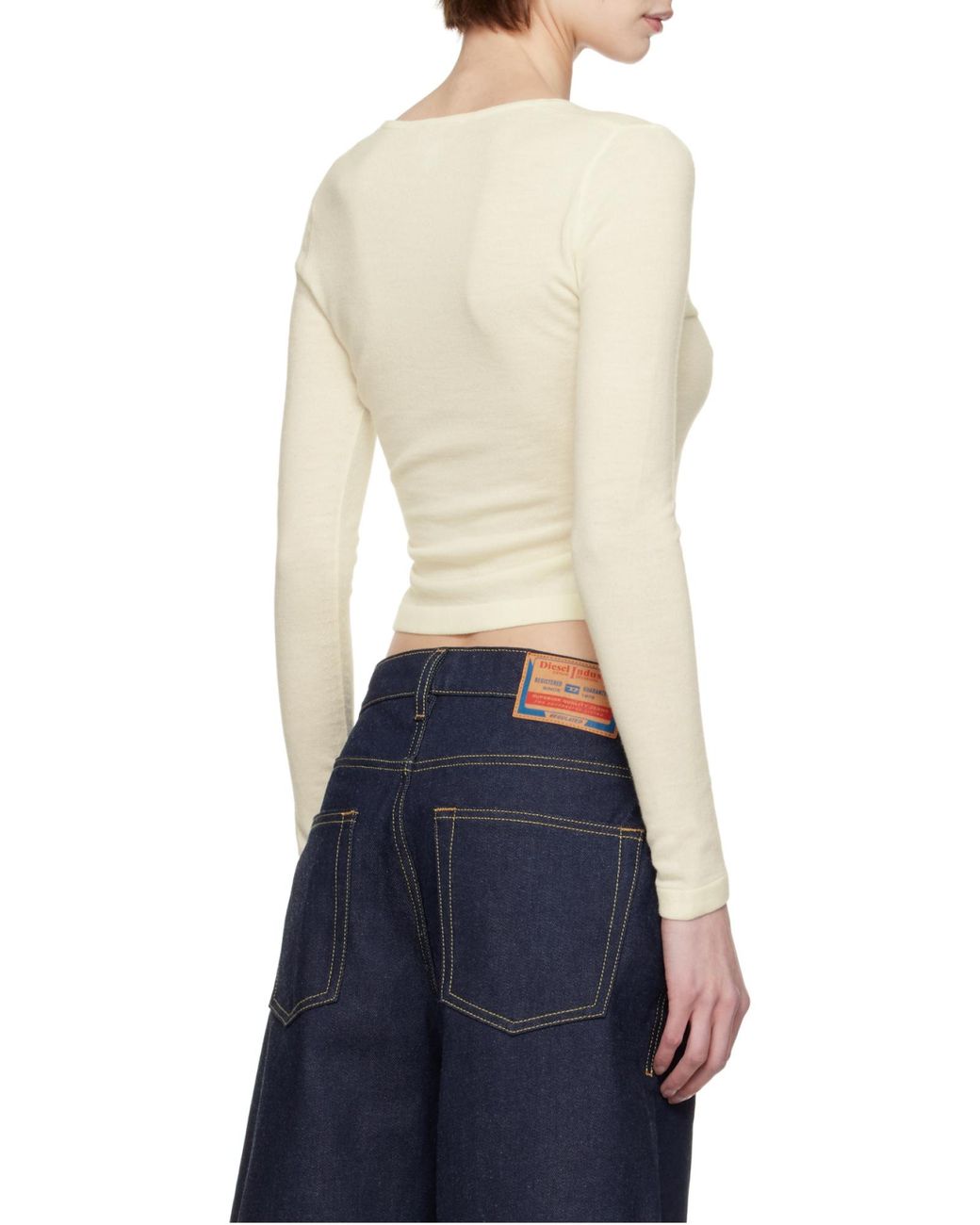DIESEL White M-Piaffy V-Neck Top