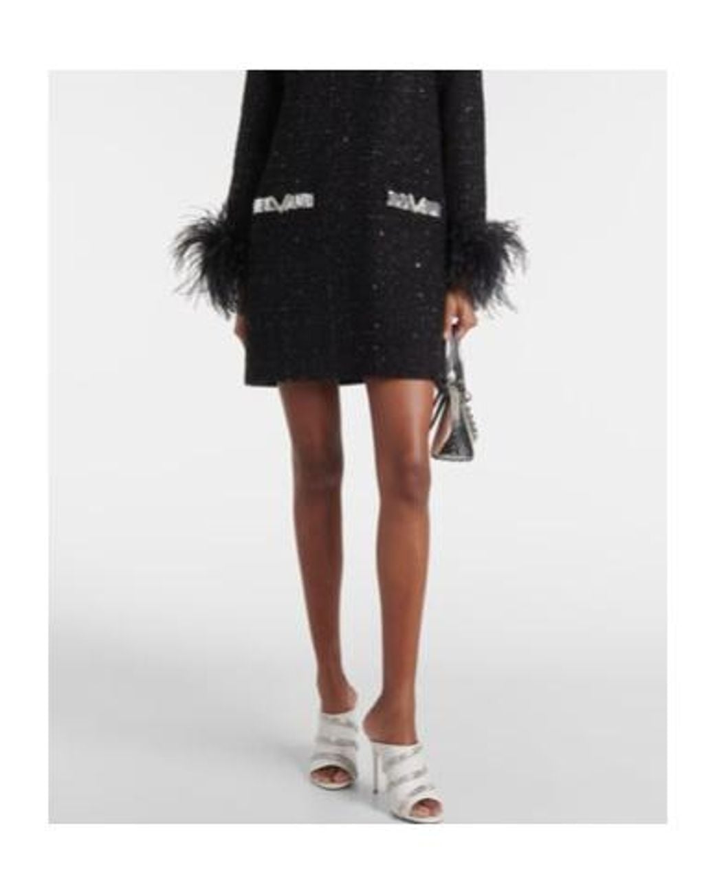 Rene Caovilla White Sally Embellished Leather Mules