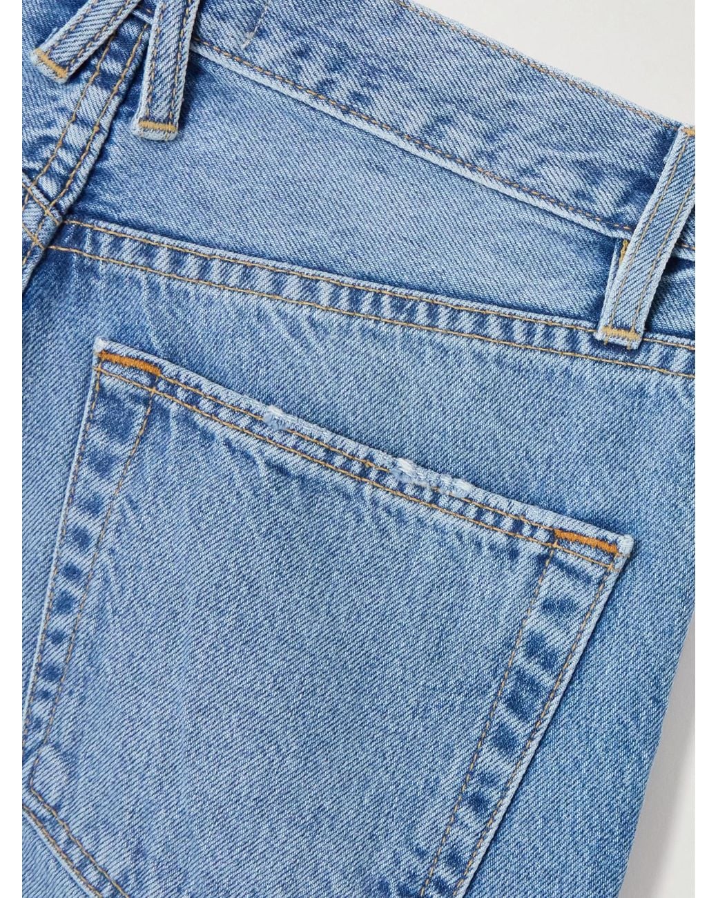 SLVRLAKE Denim Blue High-Waisted Straight-Leg Pants