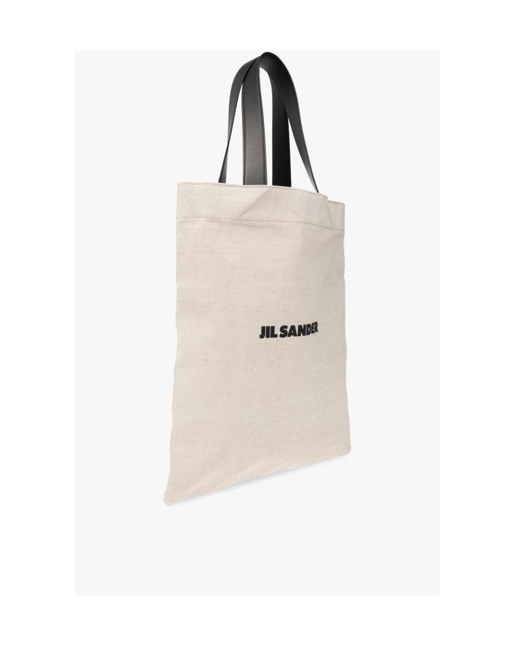 Jil Sander Natural Logo Printed Large Tote Bag for men