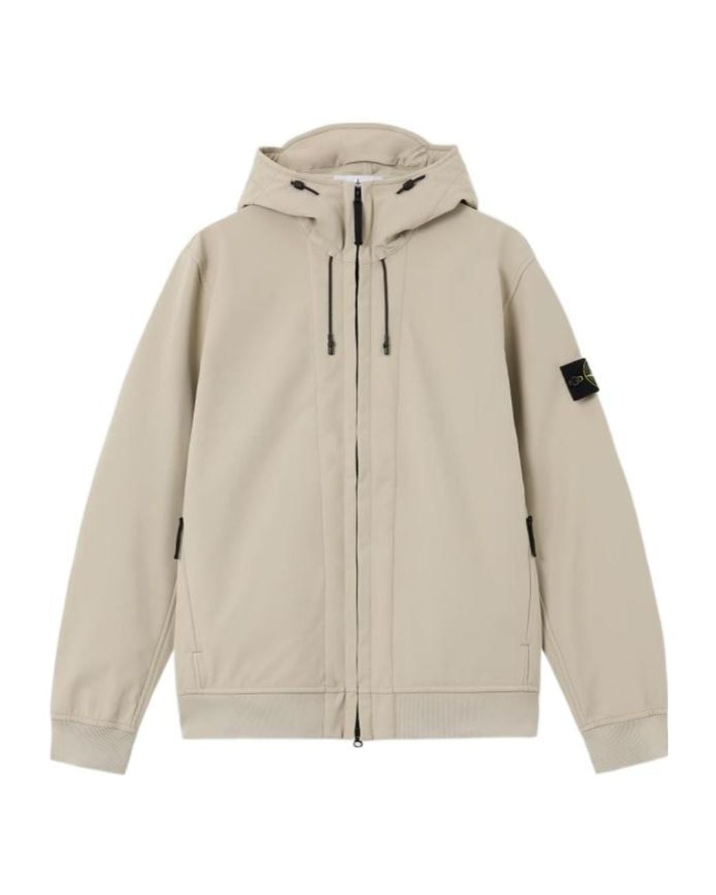 Stone Island Natural Hooded Jacket With Wind- And Water-Resistant Membrane for men