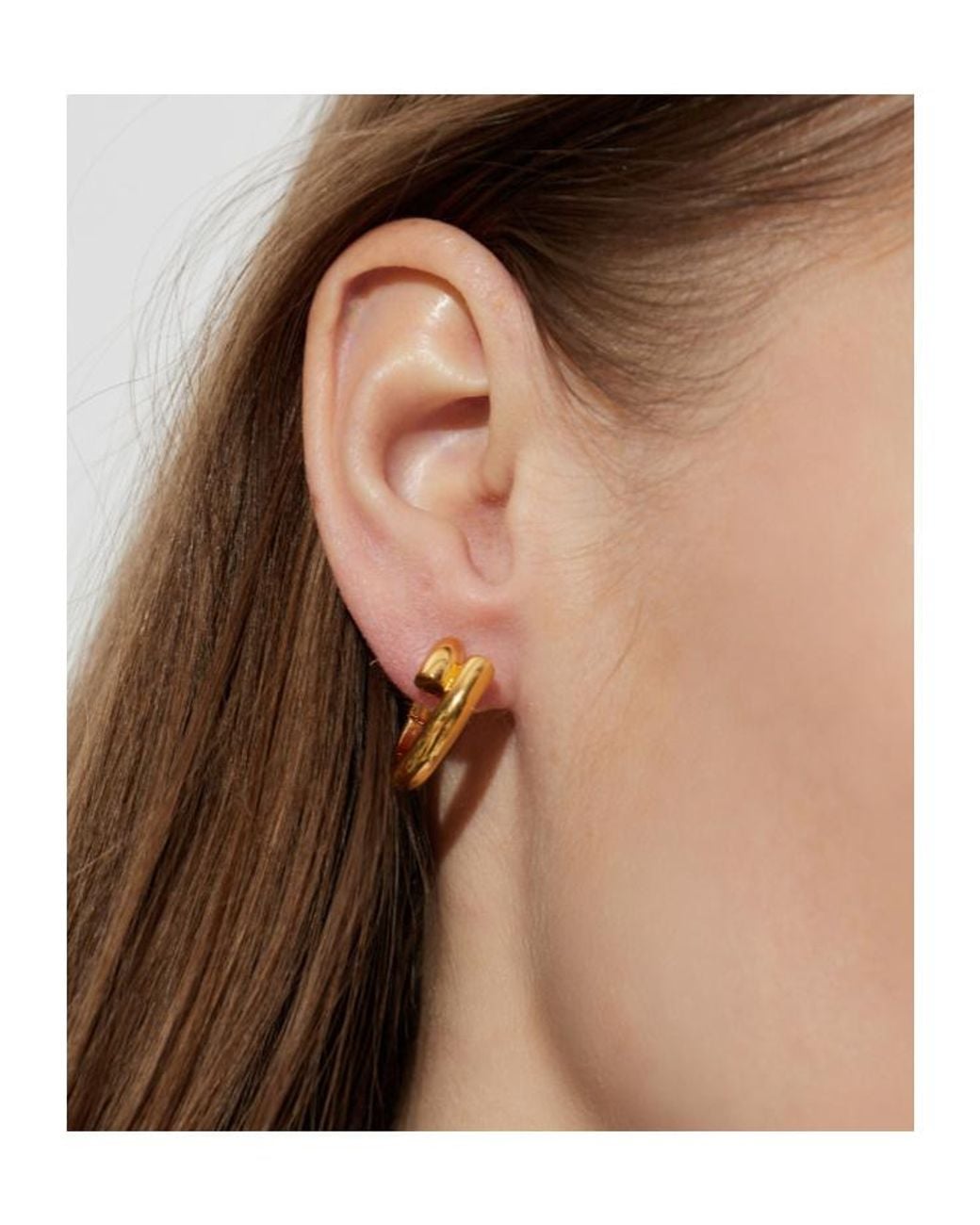 Balenciaga Metallic Asymmetrical Shape Earrings