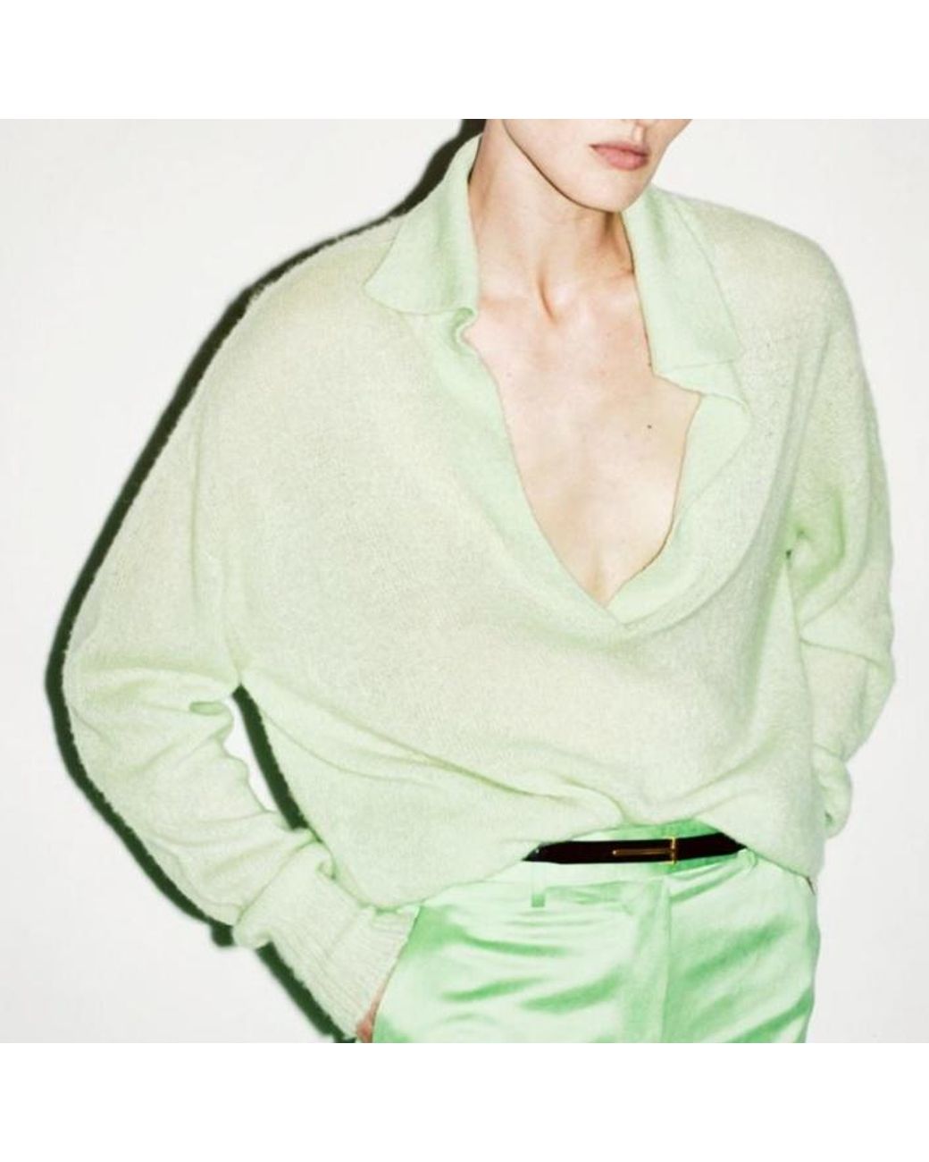 Tom Ford Green Polo Shirt Sweater