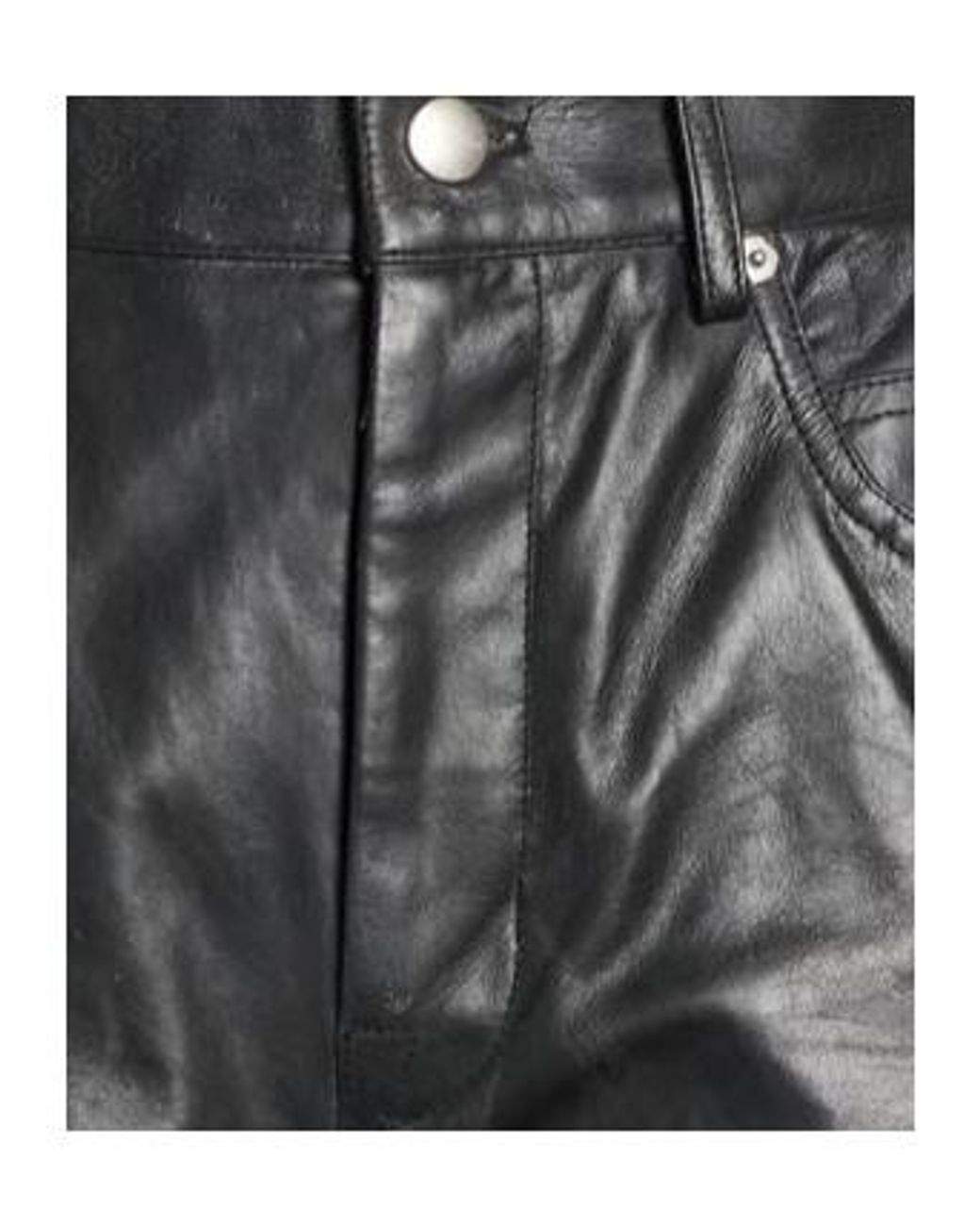 Rick Owens Gray Solid Color Leather Pants