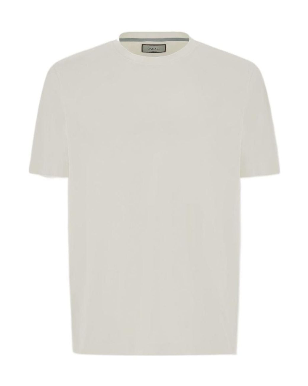Canali White Crew Neck T-Shirt for men