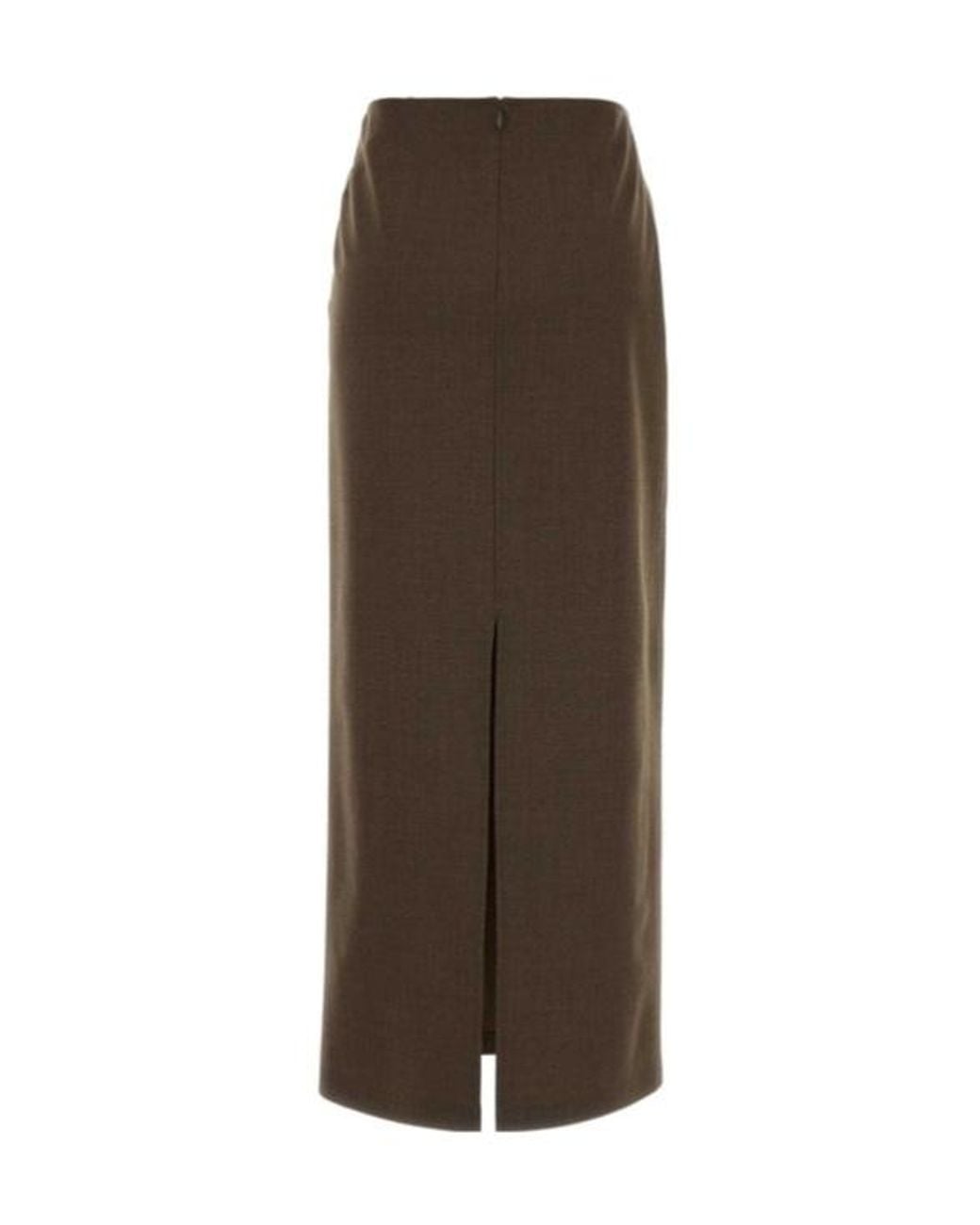 Jil Sander Brown Back-Slit Midi Skirt