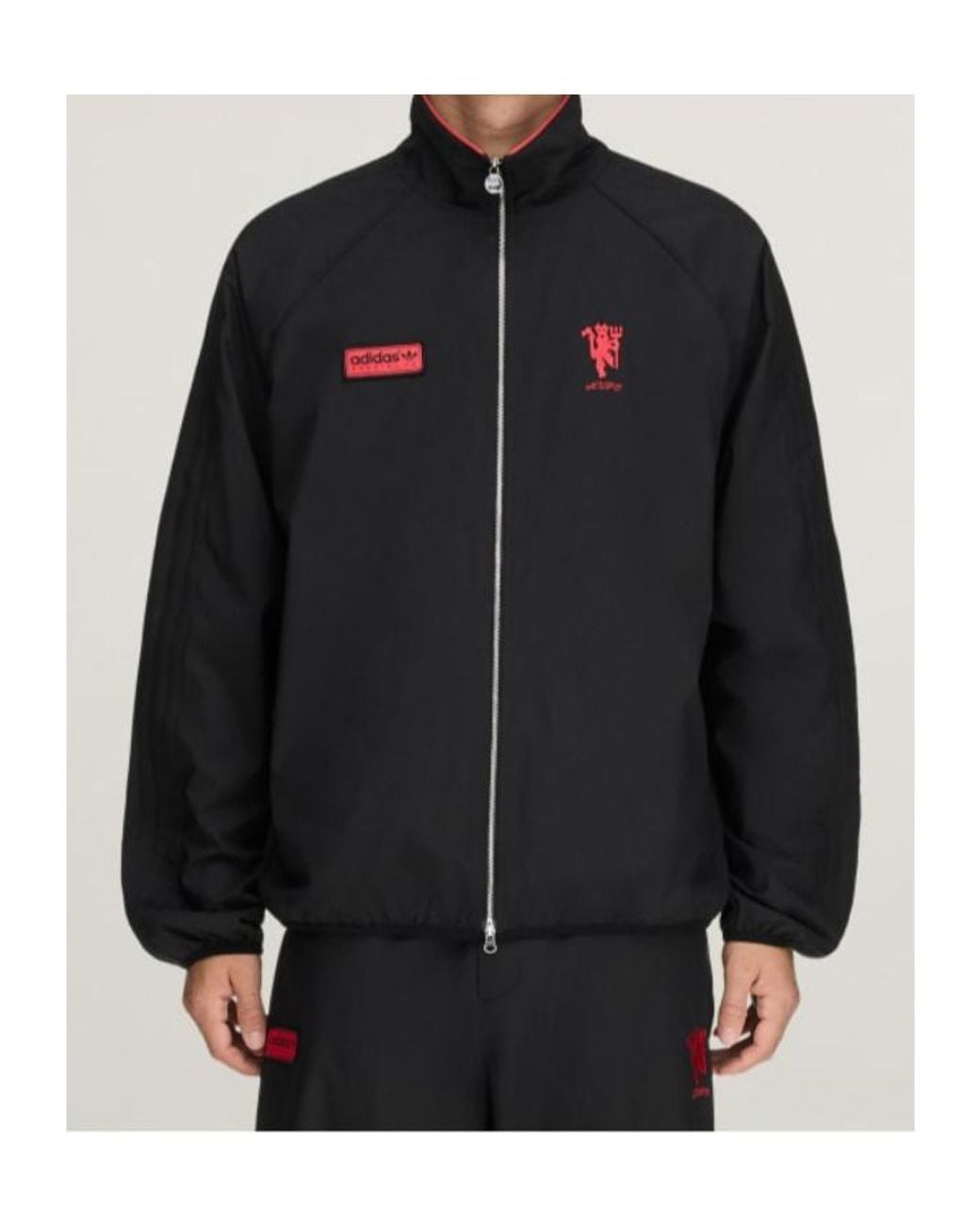 Adidas Originals Black Manchester United Spzl F.C. Track Top for men