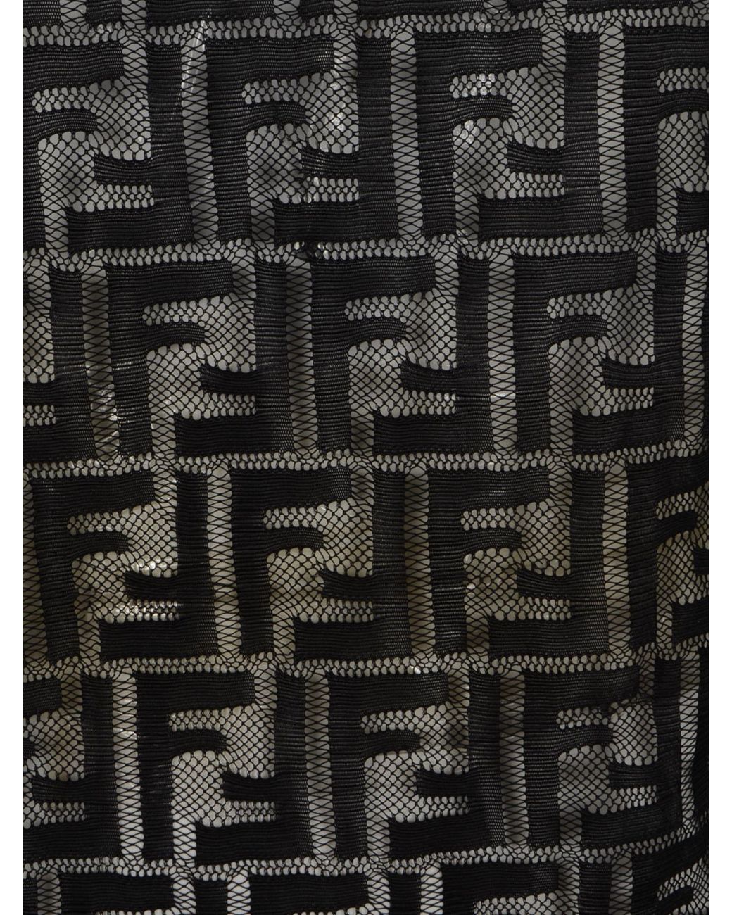 Fendi Black Fitted Sleeveless Top With High Neck
