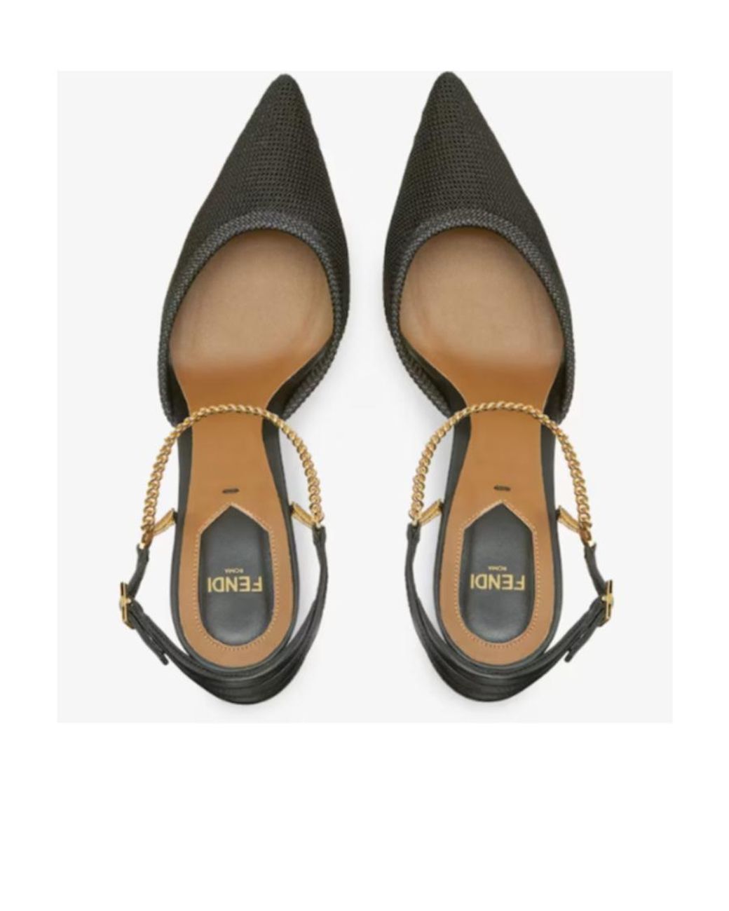 Fendi Multicolor Mesh High-Heeled Slingbacks
