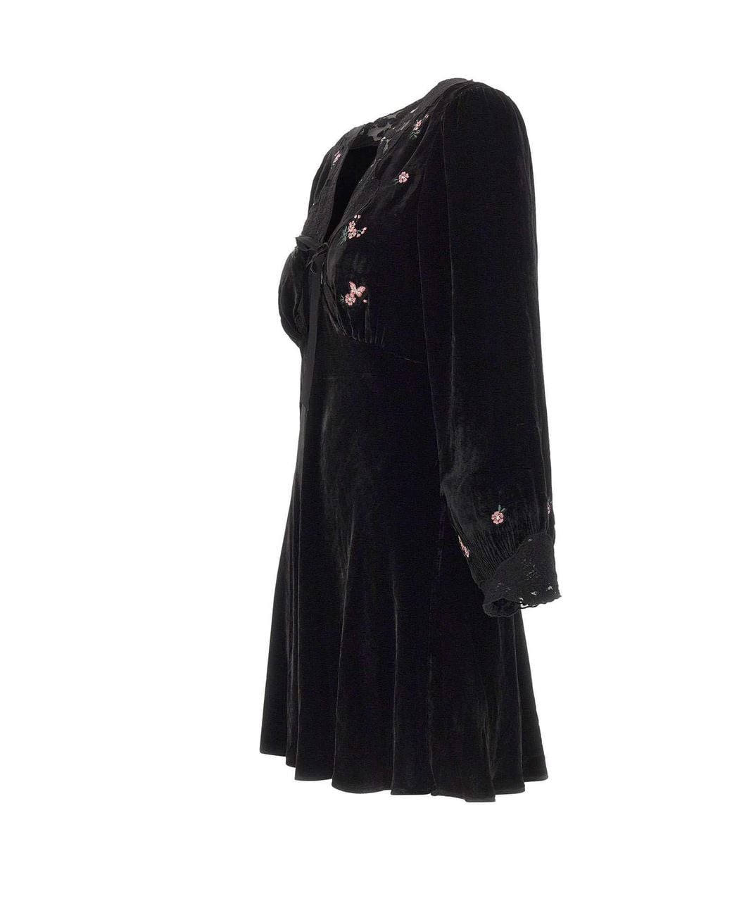 Rixo Black Long-Sleeved Dress