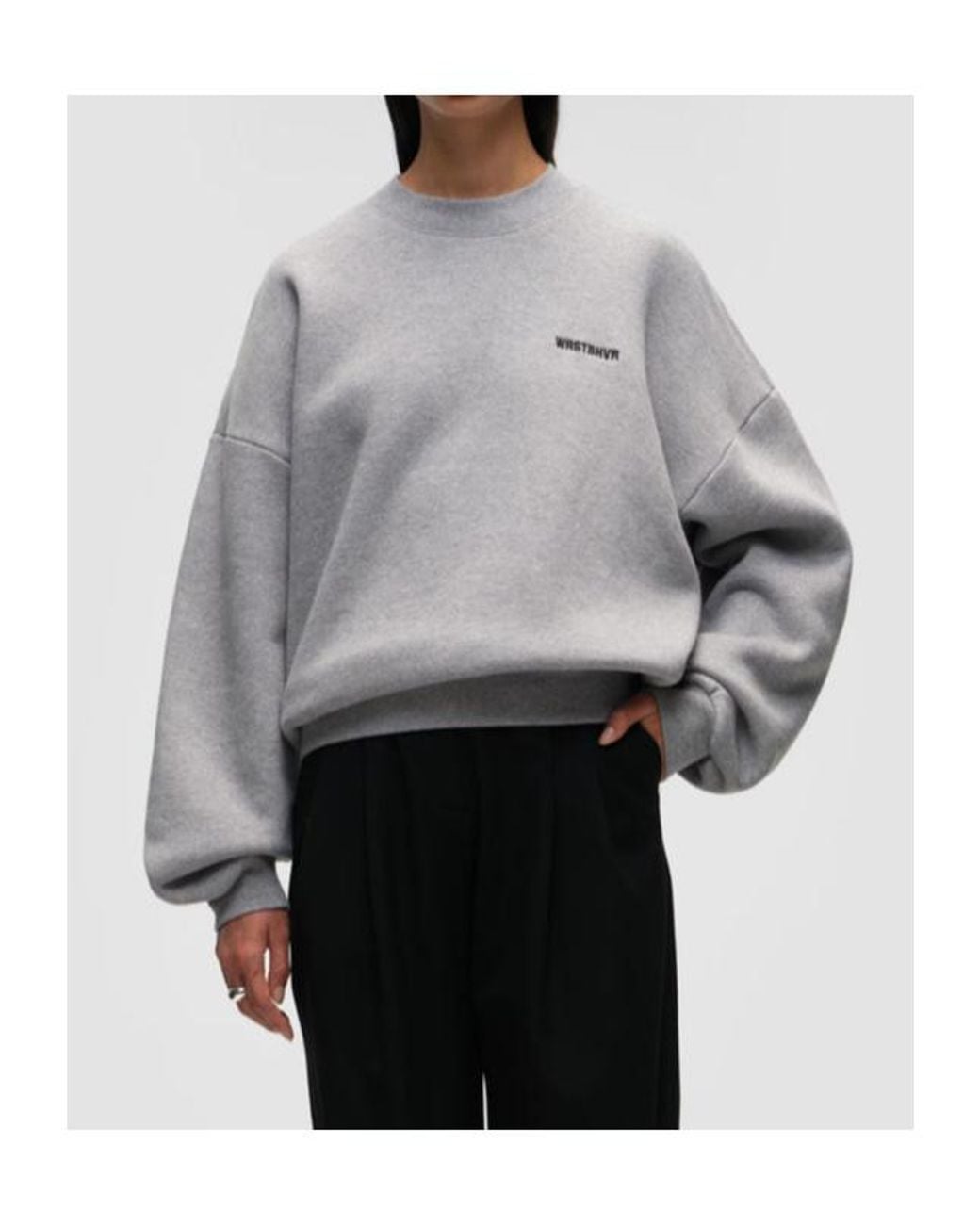 WRSTBHVR Gray Neni Logo-Embroidered Crew-Neck Sweatshirt for men
