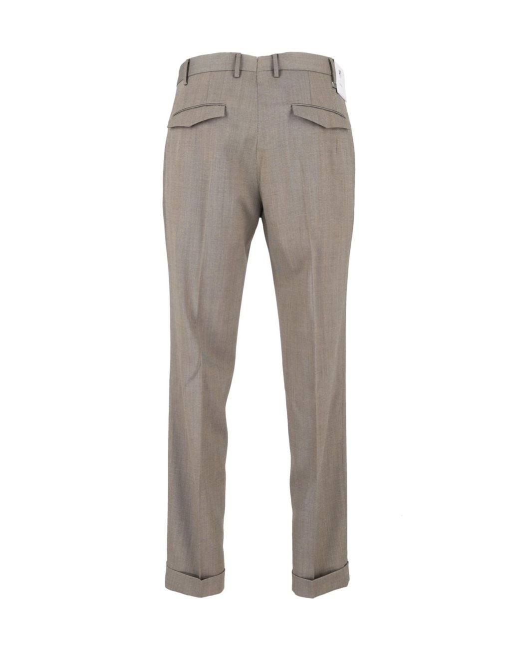 PT01 Gray Casual Trousers With Belt Loops for men