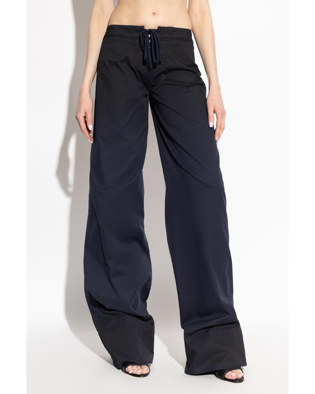 DSquared² Blue Wide-Leg Drawstring Trousers
