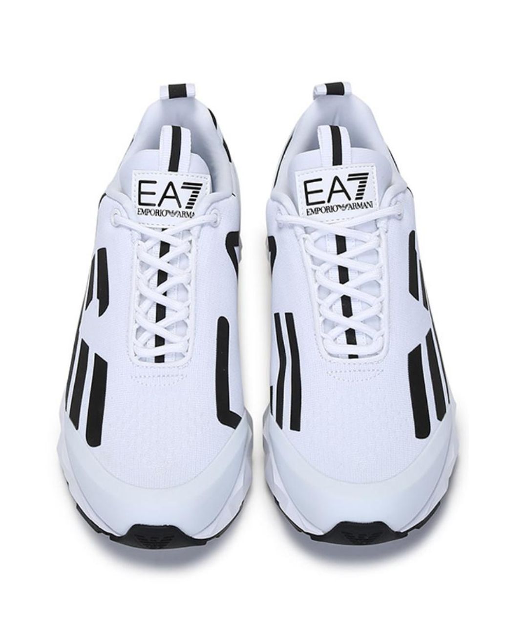 EA7 White Two-Tone Lace-Up Trainers for men