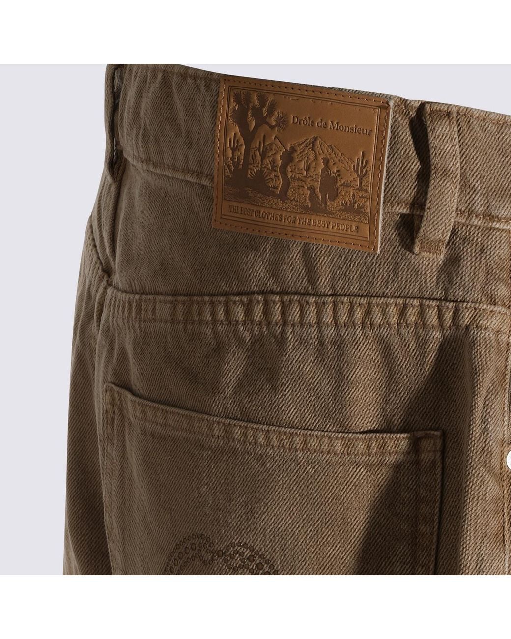 Drole de Monsieur Natural Casual Trousers With Belt Loops for men