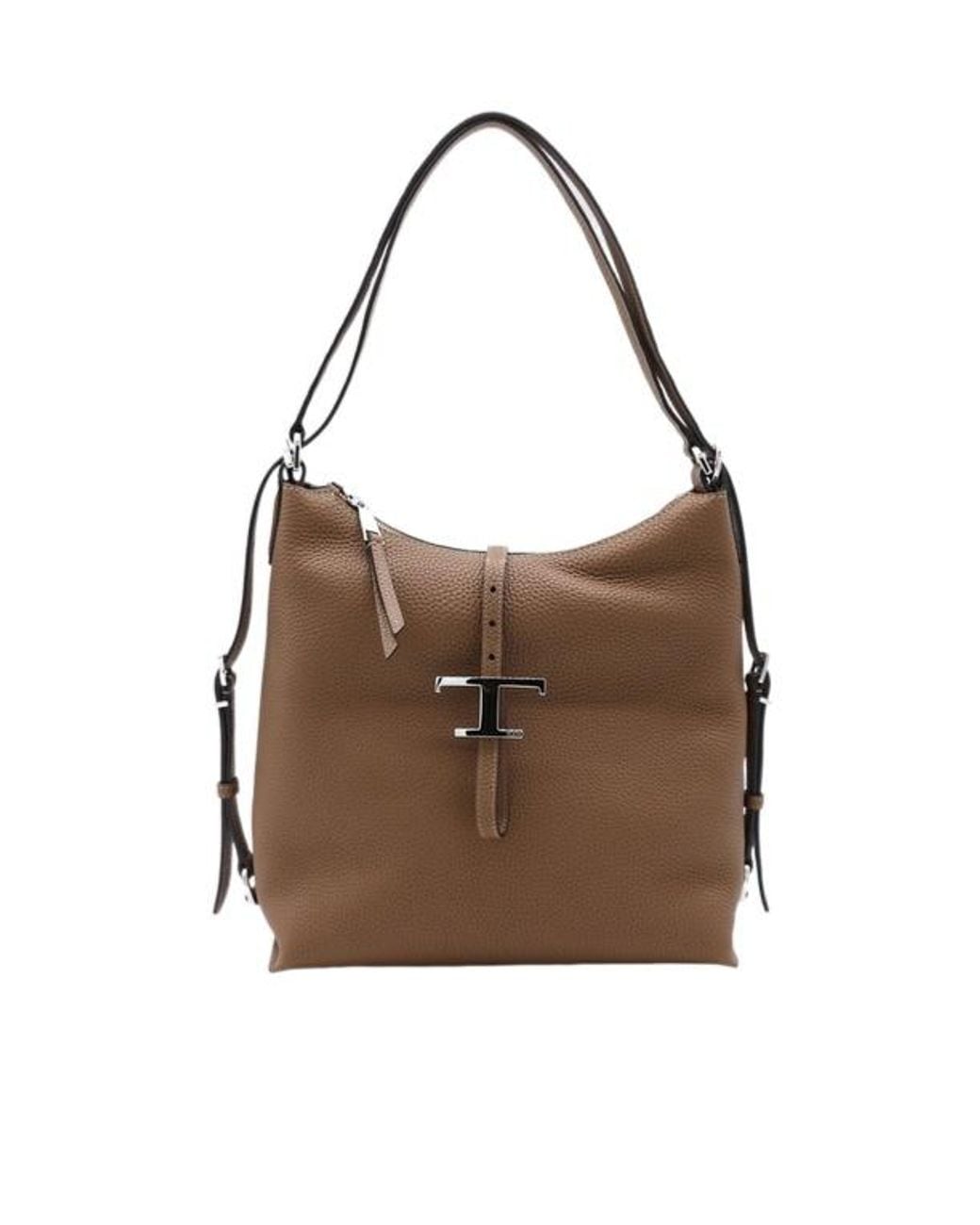 Tod's Brown T Logo Shoulder Bag