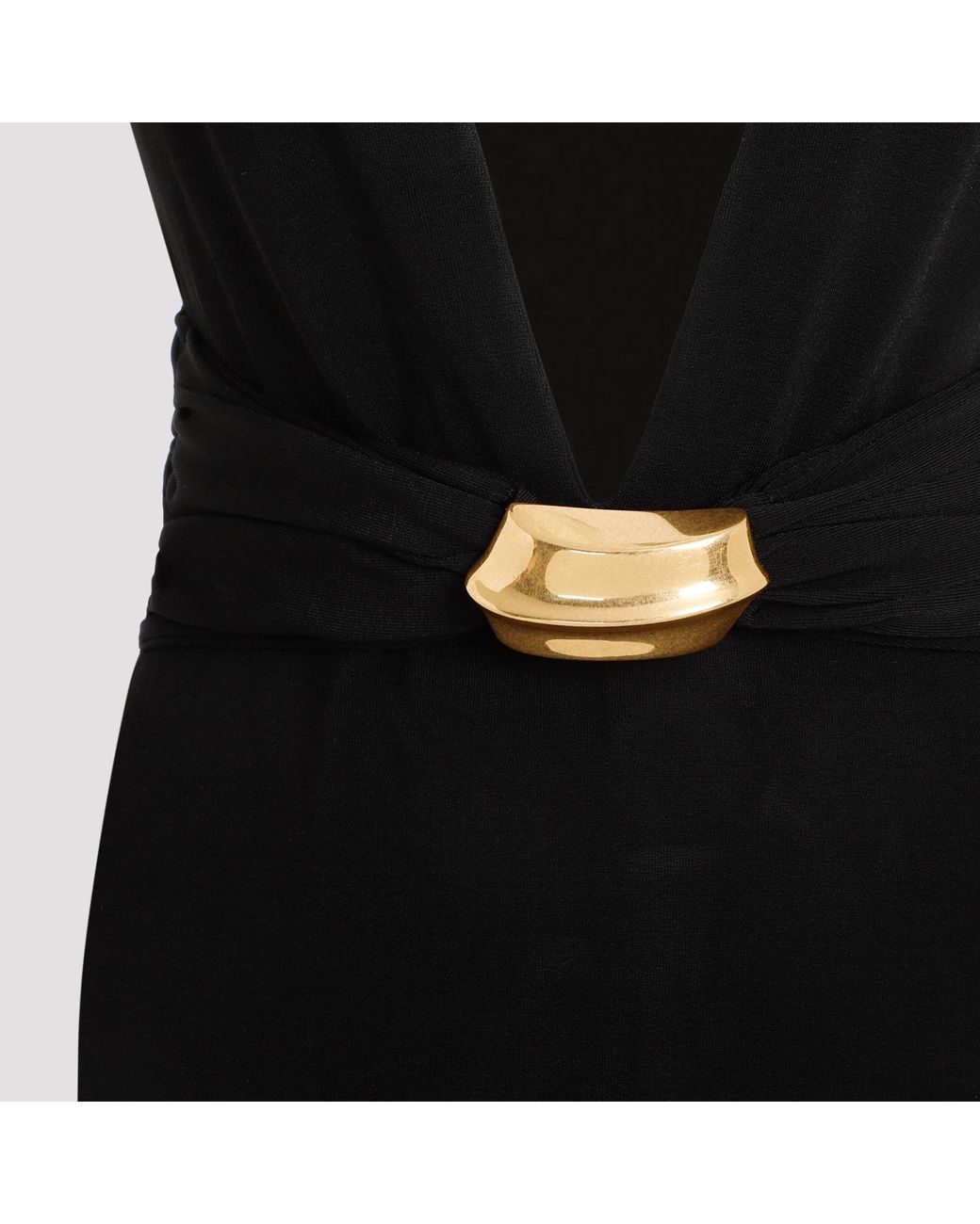 Tom Ford Black Plunging V-Neck Sleeveless Gown