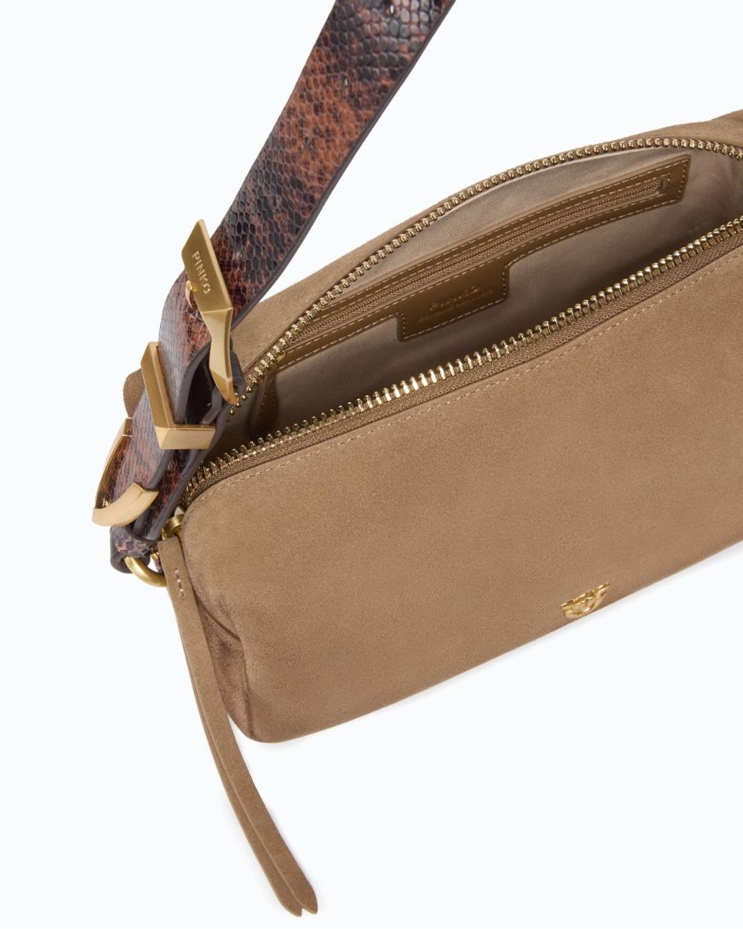 Pinko Brown Medium Crossbody Boston Bag