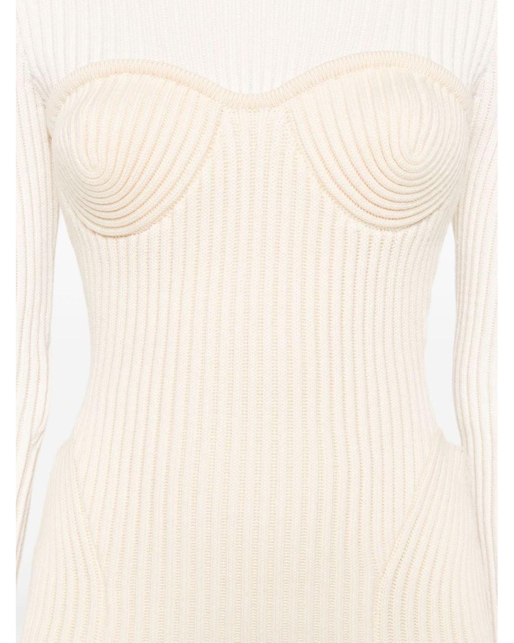 Jean Paul Gaultier White Long Sleeve Dress