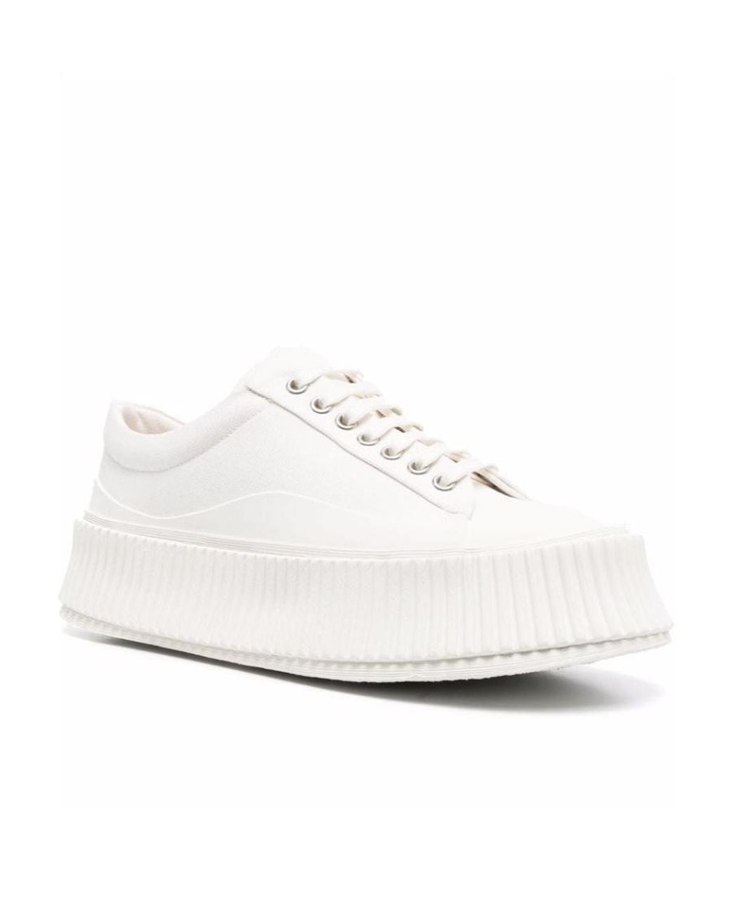 Jil Sander White Olona Flatform Sneakers