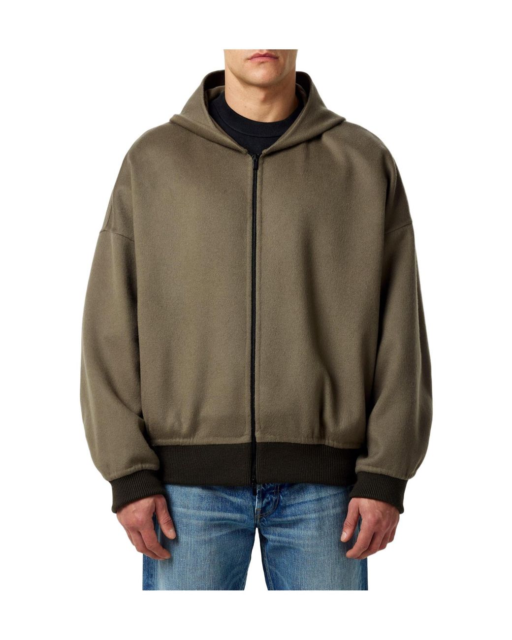 Fear Of God Green Hooded Baseball Jacket for men