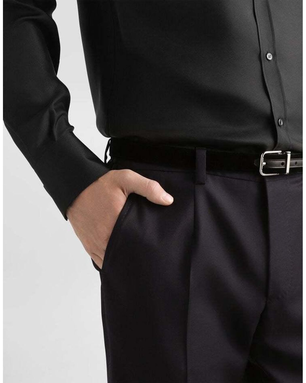Dolce & Gabbana Blue Pleated Tailored Pants for men