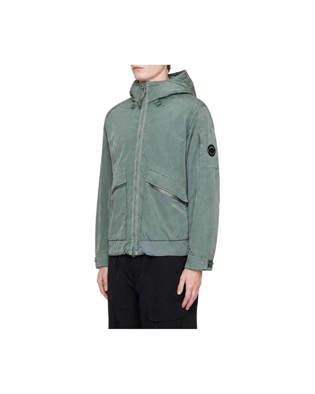 C P Company Green Zip Up Hooded Jacket for men