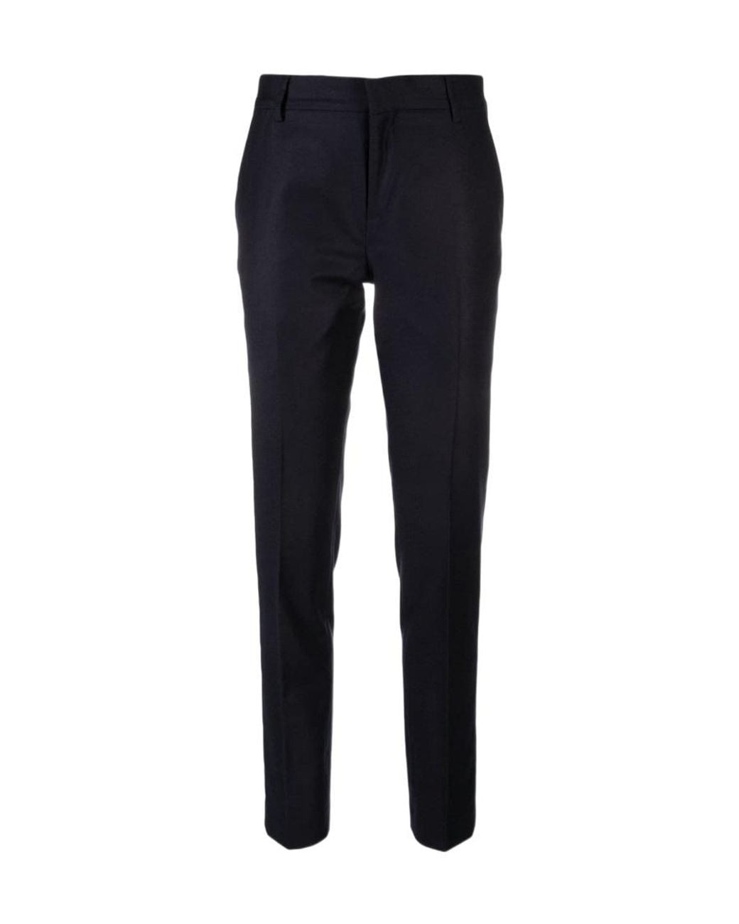 AMI Blue Mid-Rise Tailored Trousers