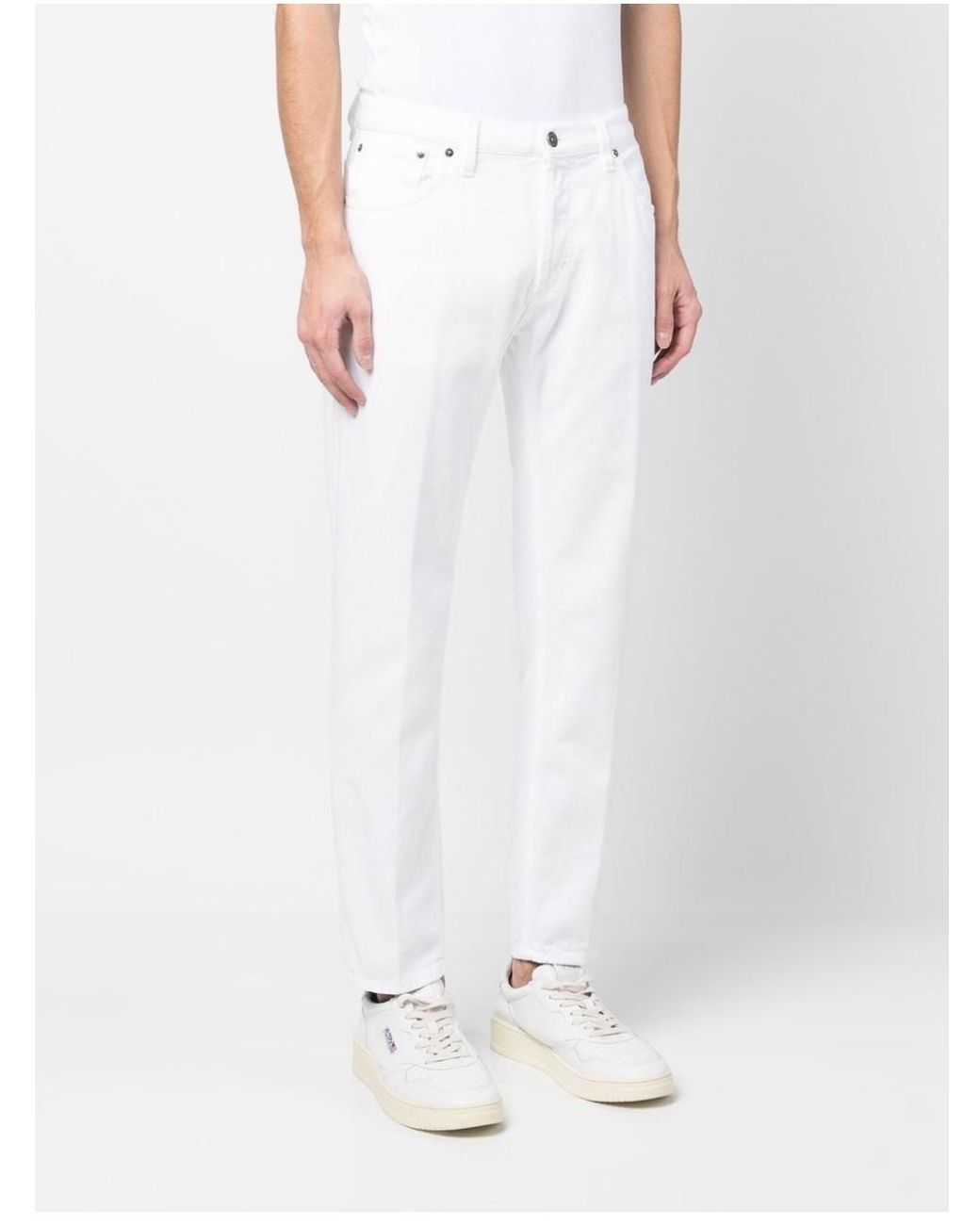 Dondup White Logo Jeans for men