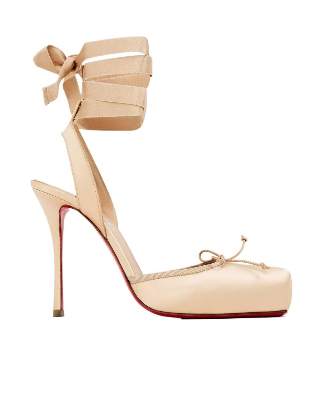 Christian Louboutin Natural Cassia Lace-Up Pumps