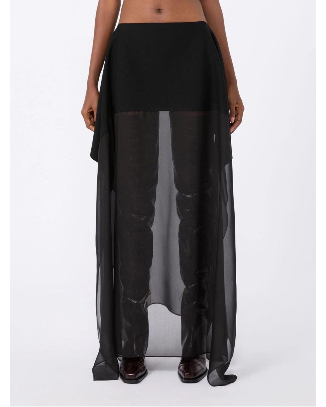 Sportmax Black Asymmetric Midi Skirt