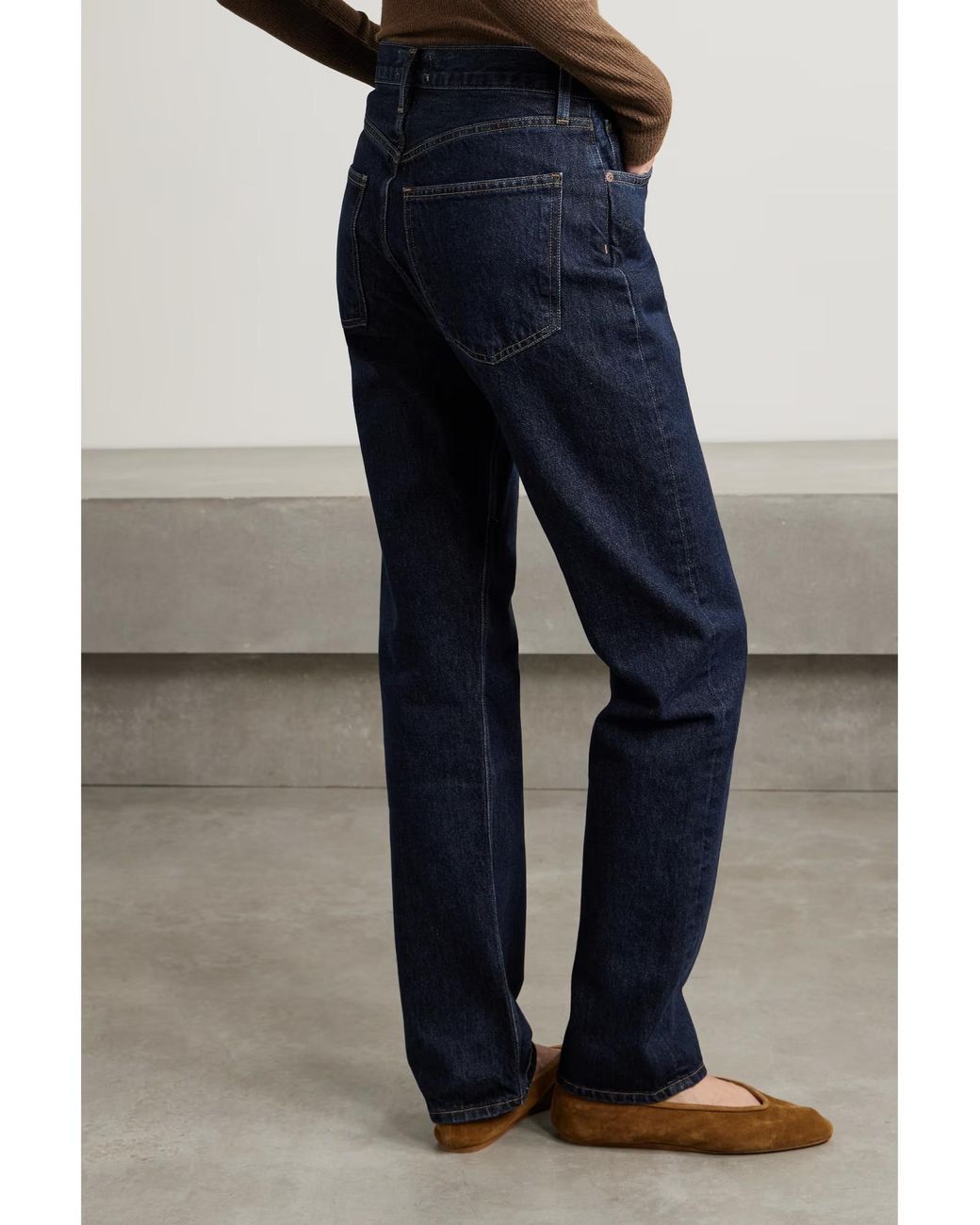 Agolde Blue High Waist Straight Jeans