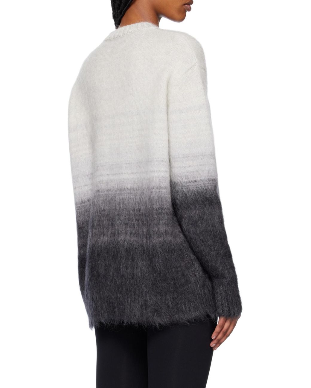 Off-White c/o Virgil Abloh Gray Intarsia-Logo Crew-Neck Jumper