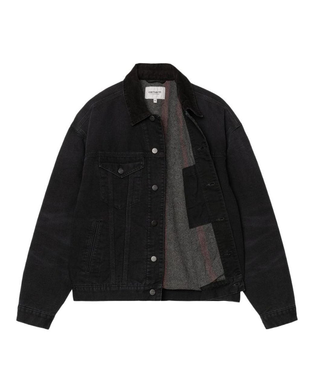 Carhartt Black Corduroy-Collar Denim Jacket for men