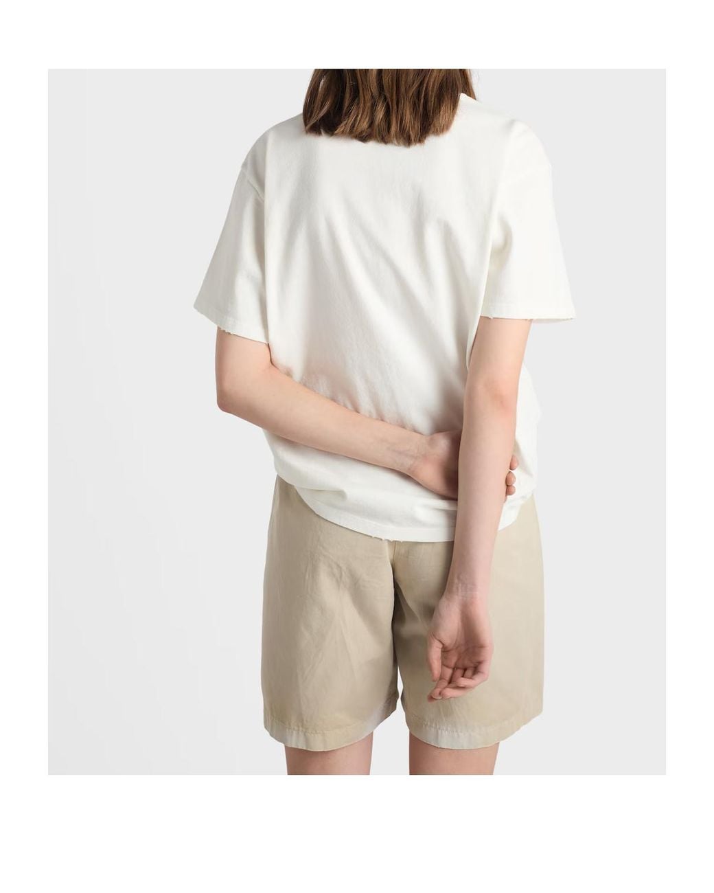 Prada White Girocollo Logo T-Shirt