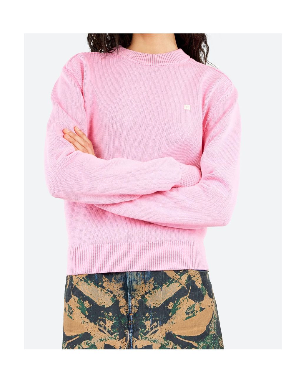 Acne Pink Round Neck Sweater for men