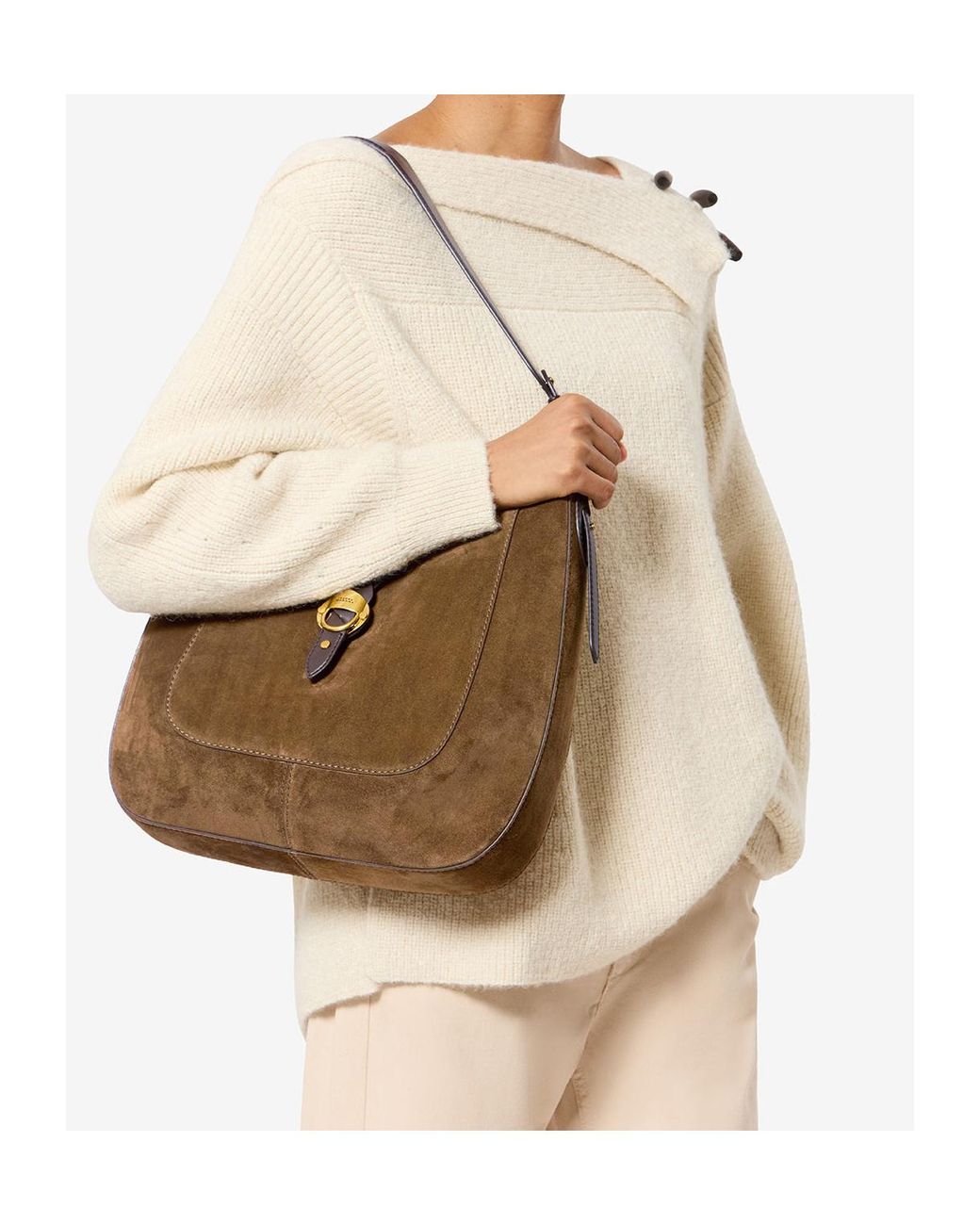 Isabel Marant Brown Altay Braid Detailed Hobo Bag