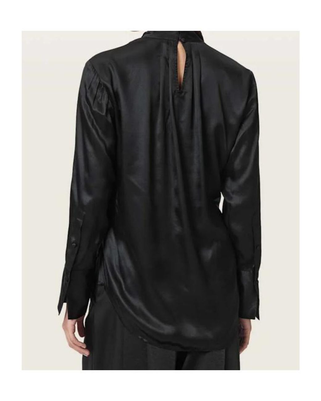 AllSaints Black Pleated Top