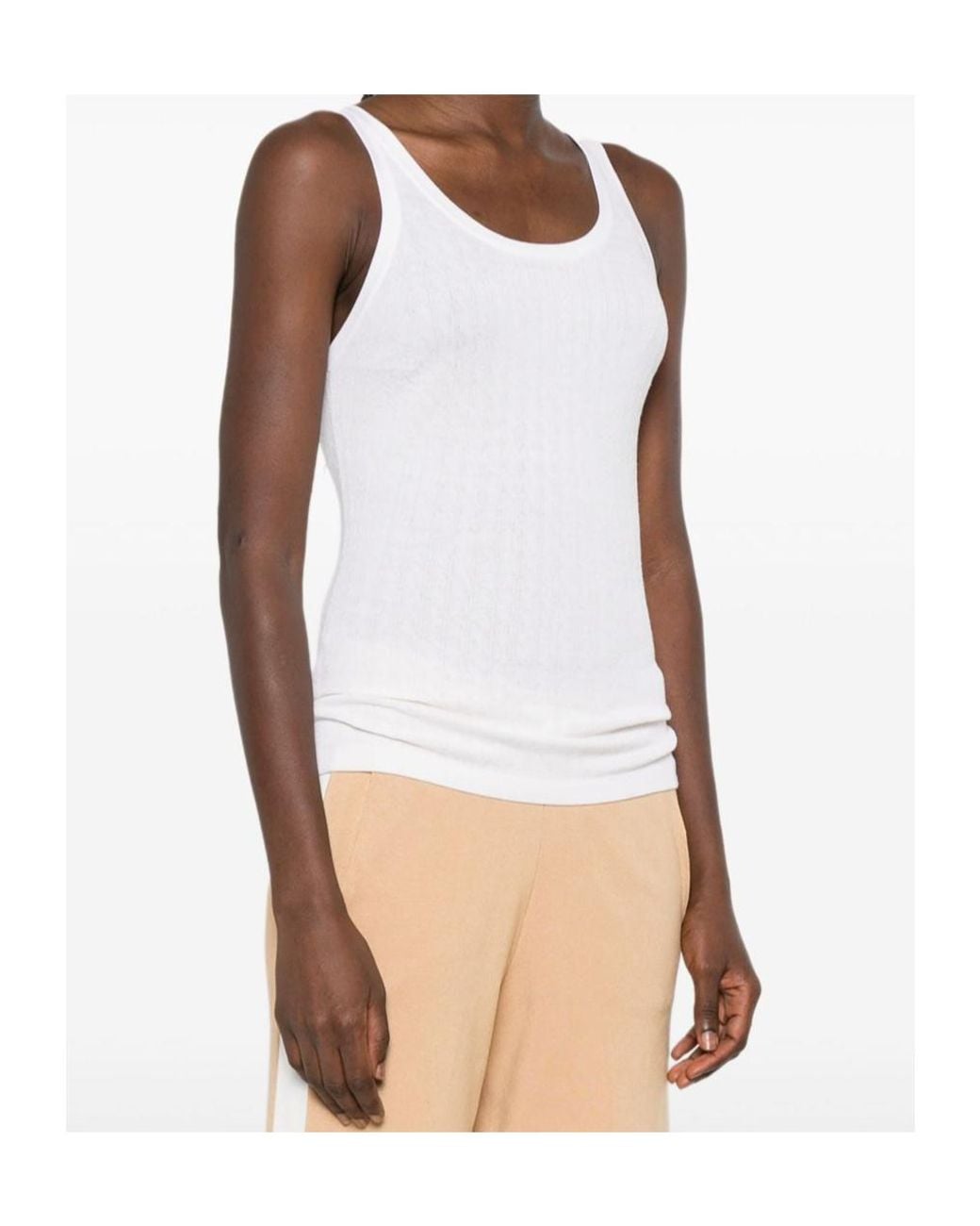 Elisabetta Franchi White Wool Blend Tank Top
