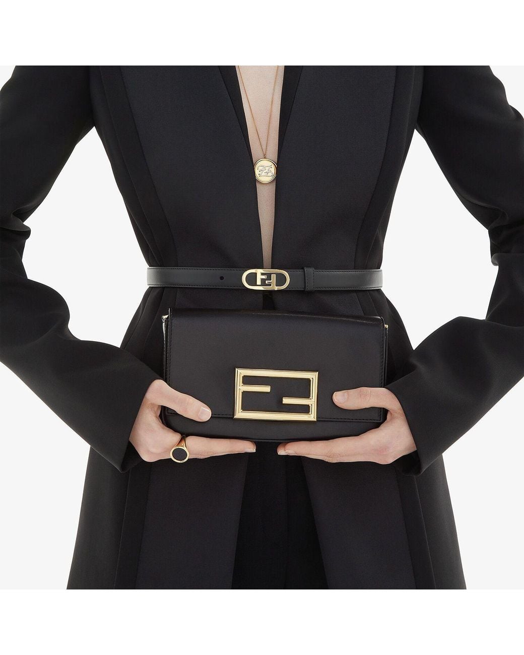 Fendi White Ff Logo Buckle Belt