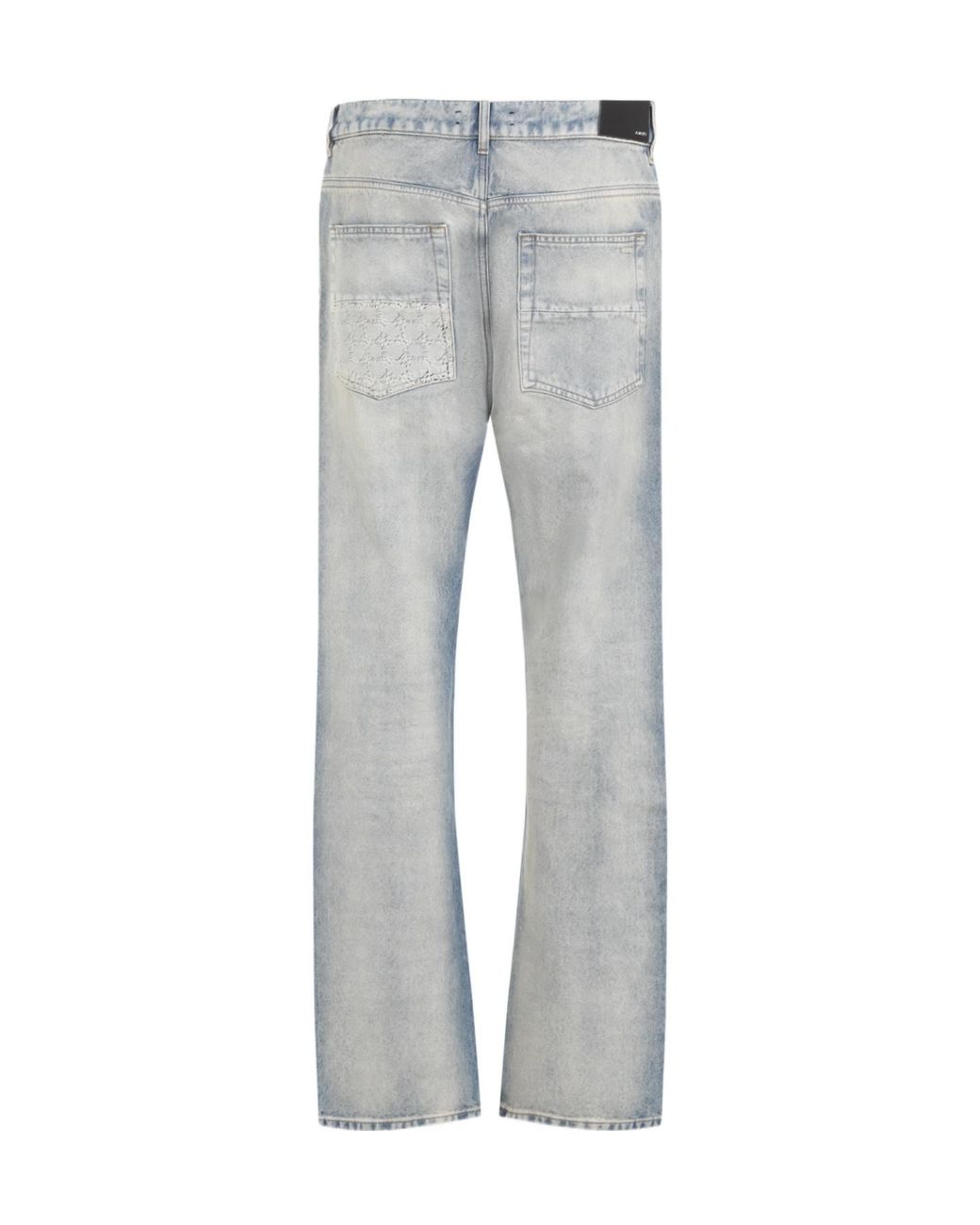 Amiri Blue Ma Quad Cuff Straight Leg Jeans for men