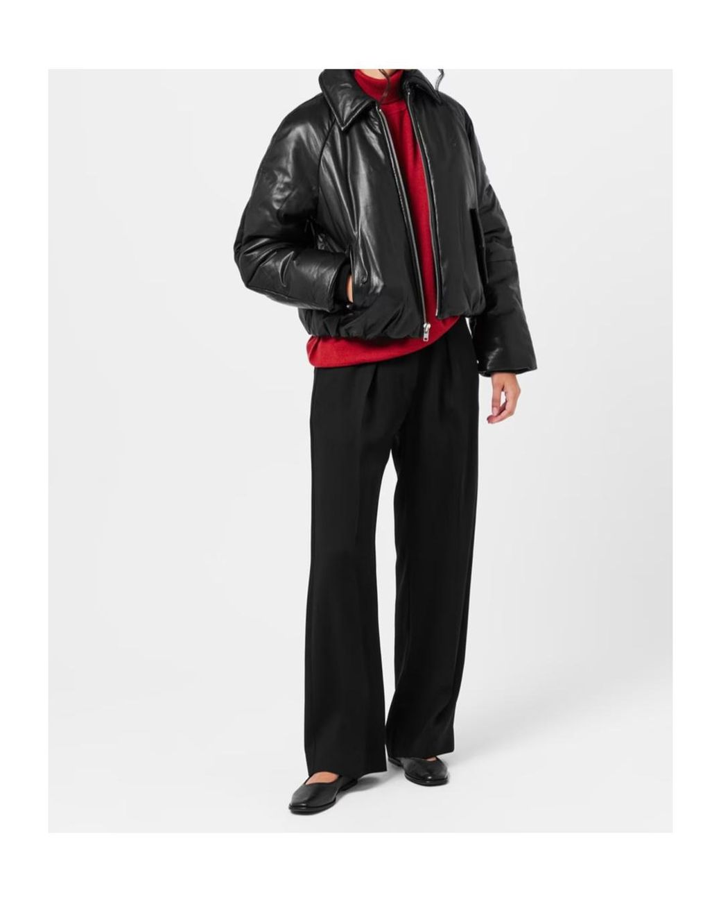 Polo Ralph Lauren Black Bomber Leather Jacket